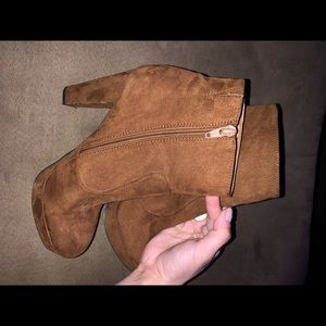 Tan High Booties